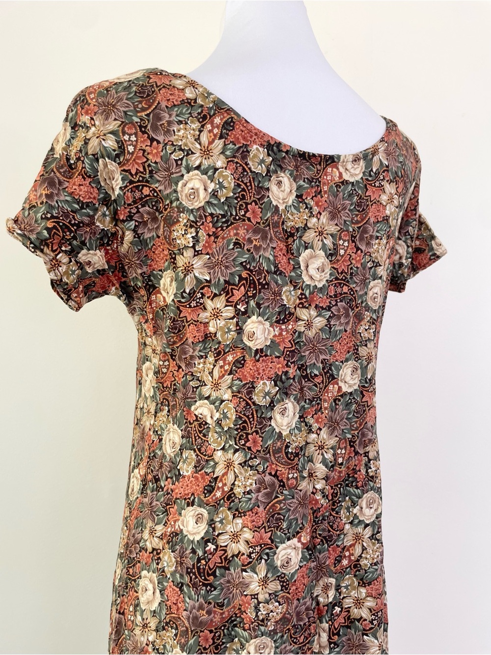 Vintage 80s 90s Floral Midi Summer Dress M Medium Whimsigoth Practical Magic - Picture 6 of 8
